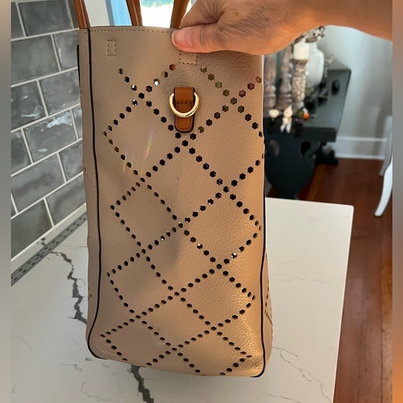 Louenhide Baby Bermuda Tote Bag Cut Outs Vegan Leather Putty New Contemporary - Picture 2 of 9